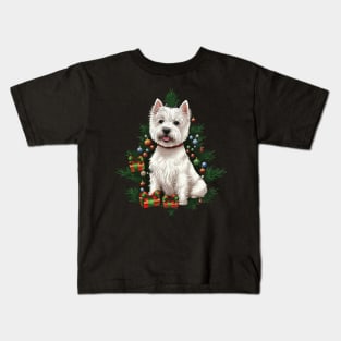 Westie Christmas tree Kids T-Shirt